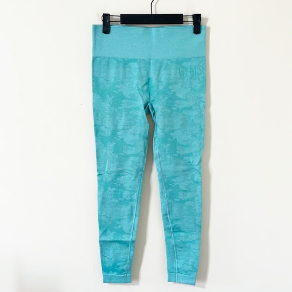 Gymshark Adapt Camo Seamless Full Length Butt Scrunch Aqua Leggings Size Medium - Picture 3 of 10